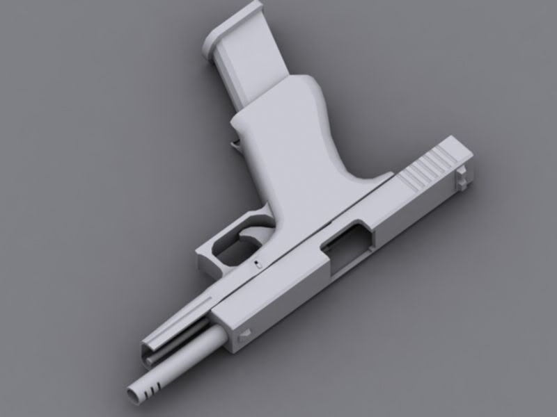 First 3d model, pistol. First 3d model, pistol.