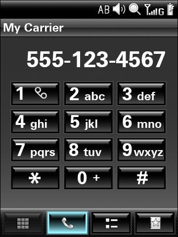 Dialer screen
