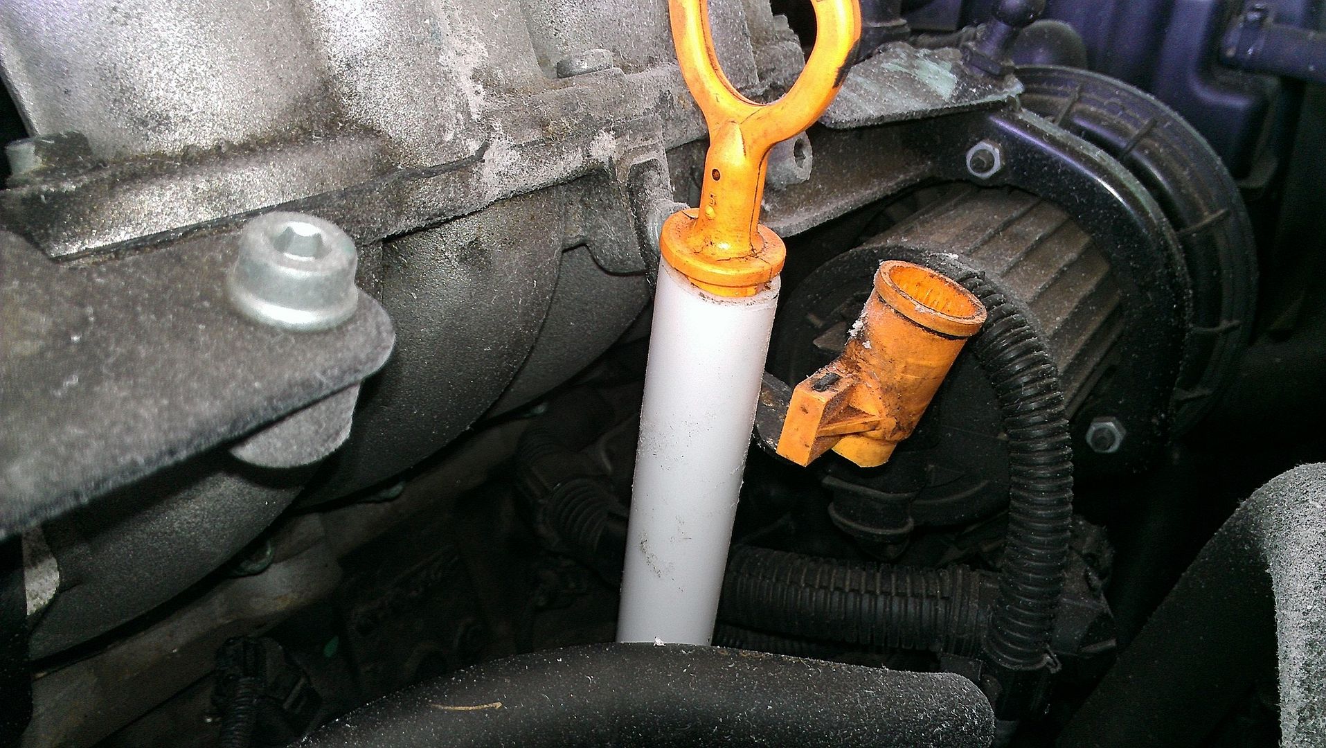 DIY oil dipstick tube temporary fix