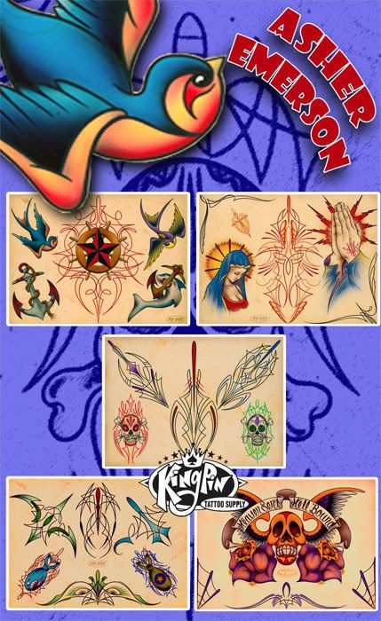 pinstriping tattoo flash