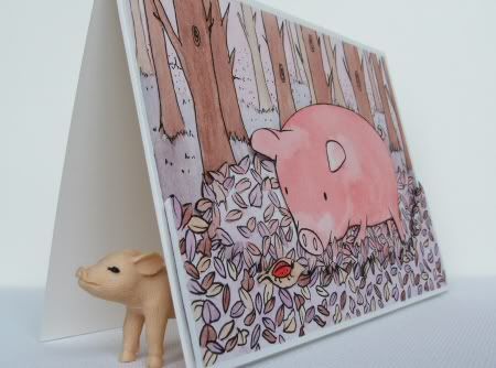 3d greeting card with pig