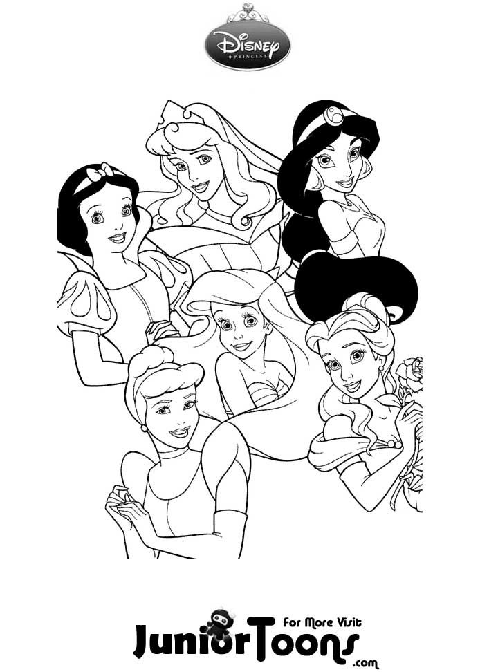 free disney princess coloring pages to. Free Disney Princess Coloring