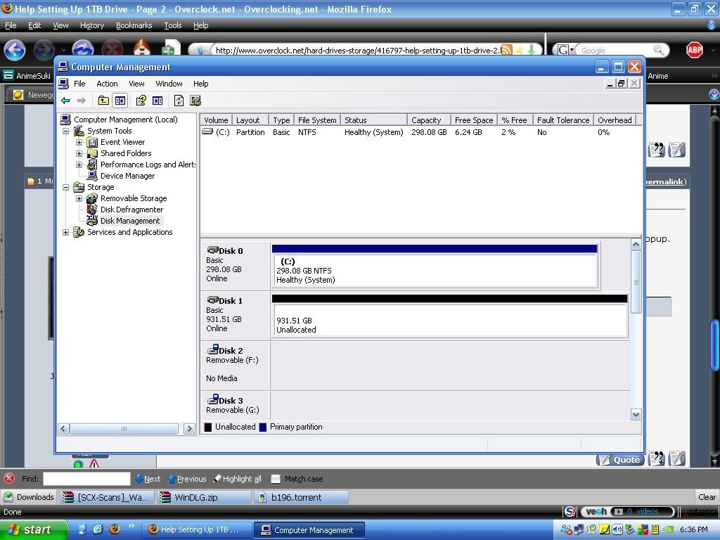 Help Setting Up 1TB Drive