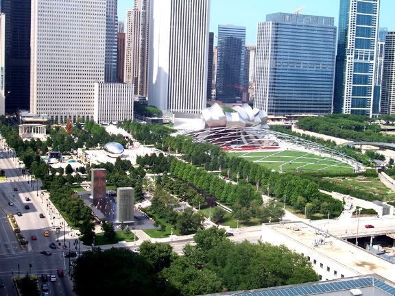 Millennium Park from the top of Santa Fe.