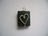 Wenge Wood and Silver Heart Pendant