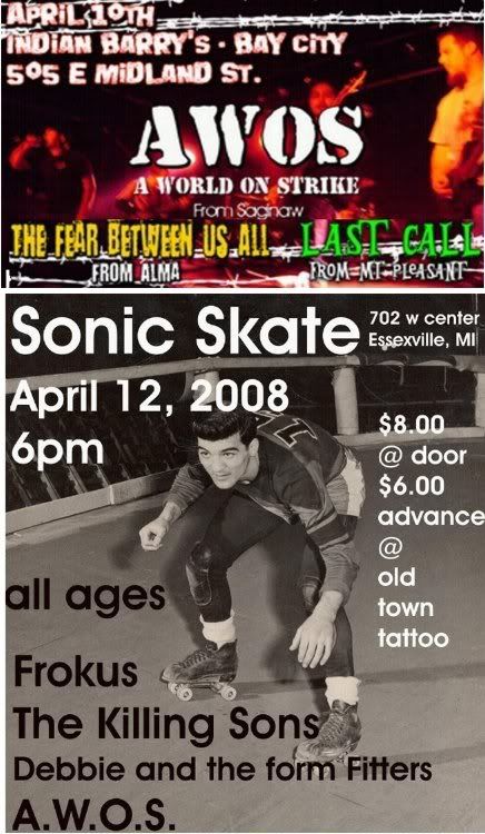 Advance Tickets for Sonic Sk8 will be sold at Old Town Tattoo in Saginaw and 
