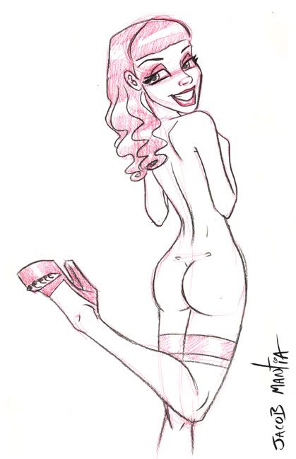 The second sketch is another random pin-up sketch that never made it 