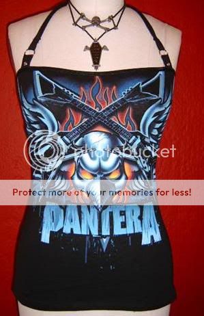 PANTERA diy halter tank top reconstructed girly t shirt XS S M L XL 