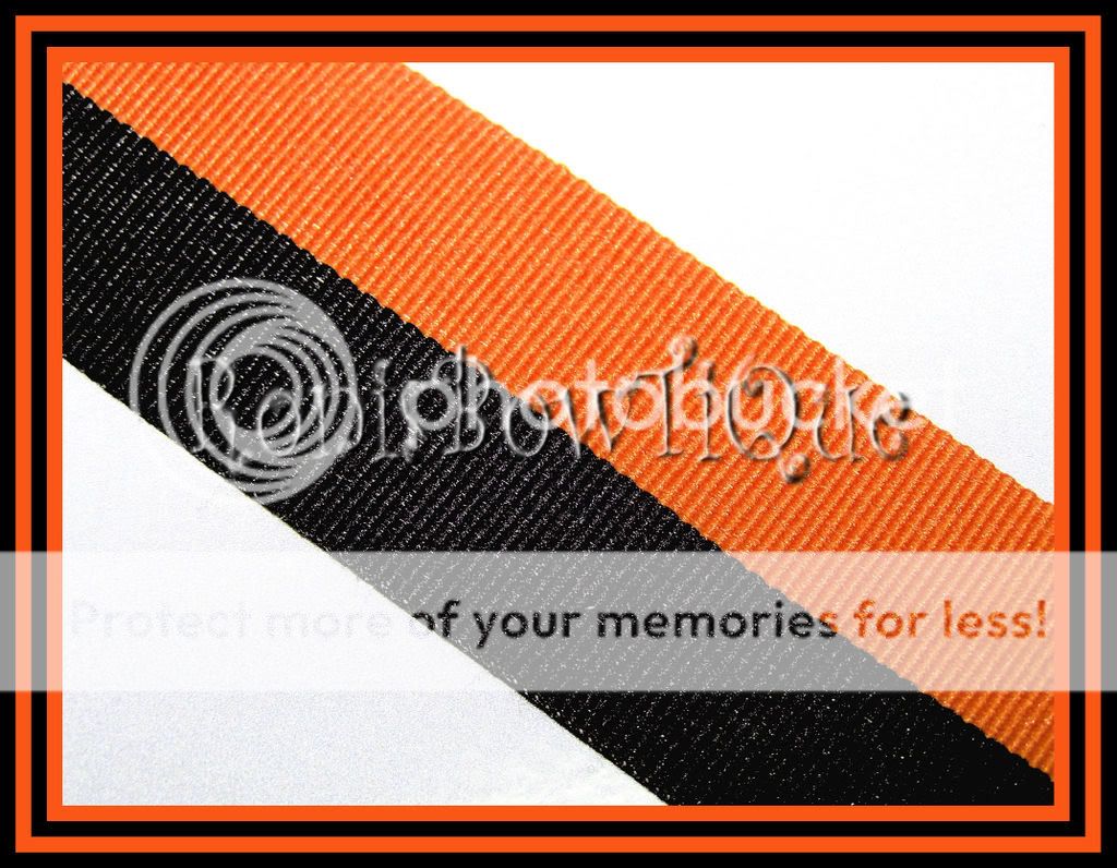 ORANGE BLACK HALLOWEEN BI STRIPE CHEER SCRAPBOOK CRAFT GROSGRAIN 