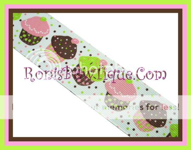 BABY PINK HAWAIIAN TWIST PINK GREEN WHITE STRIPE RIBBON  