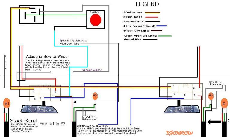 wiring 94 integra head light wires to dc2 headlights ... with hid light conversion wiring diagram 